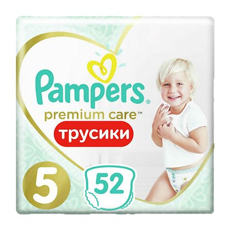 Трусики Pampers Premium Care 12-17 кг, размер 5, 52 шт.