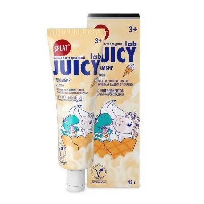 Зубная паста детская Splat Juicy Lab пломбир без фтора 45 г
