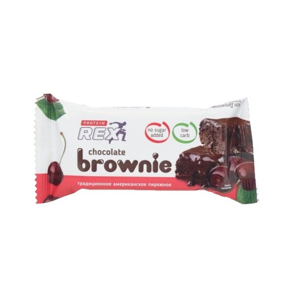 Пирожное ProteinRex Brownie протеин 12% без сахара вишня 50 г