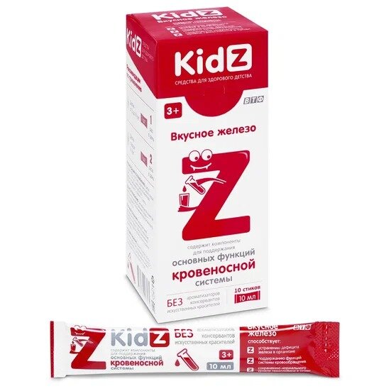 KidZ (КидЗ) сироп вкусное железо стик 10 шт.