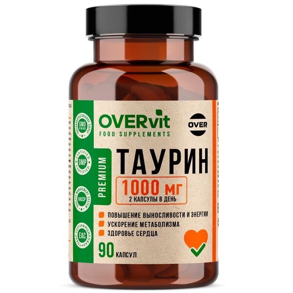 Таурин OVERvit капсулы 90 шт.