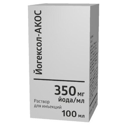 Йогексол-Акос раствор для инъекций 350 мг йода/мл 100 мл
