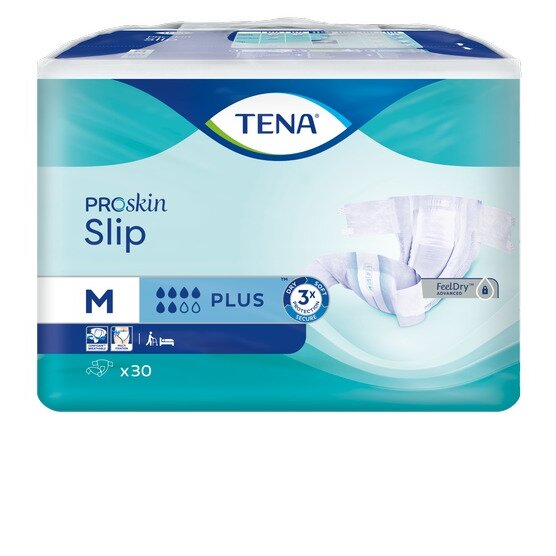 Подгузники дышащие TENA Slip Plus M (талия/бедра 80-122 см) 30 шт.