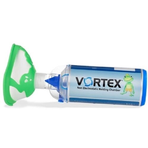 Антистатическая клапанная камера/спейсер Vortex тип 051 с детской маской лягушонок