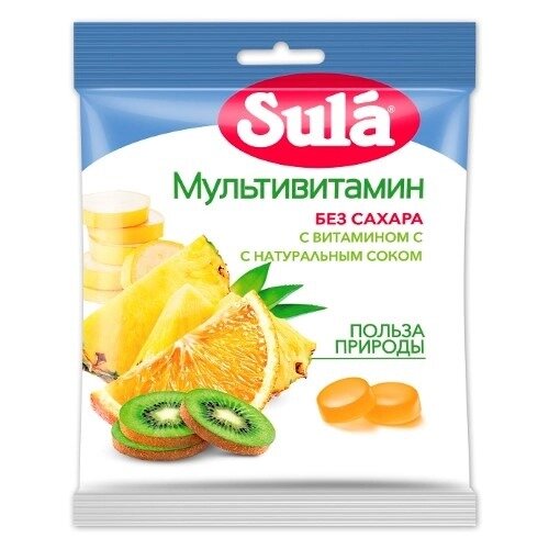 Леденцы Sula Мультивитамин без сахара с витамином С 60 г 1 шт.
