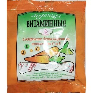 Леденцы витаминные содержат Бета-каротин, Витамины С и Е 50 г