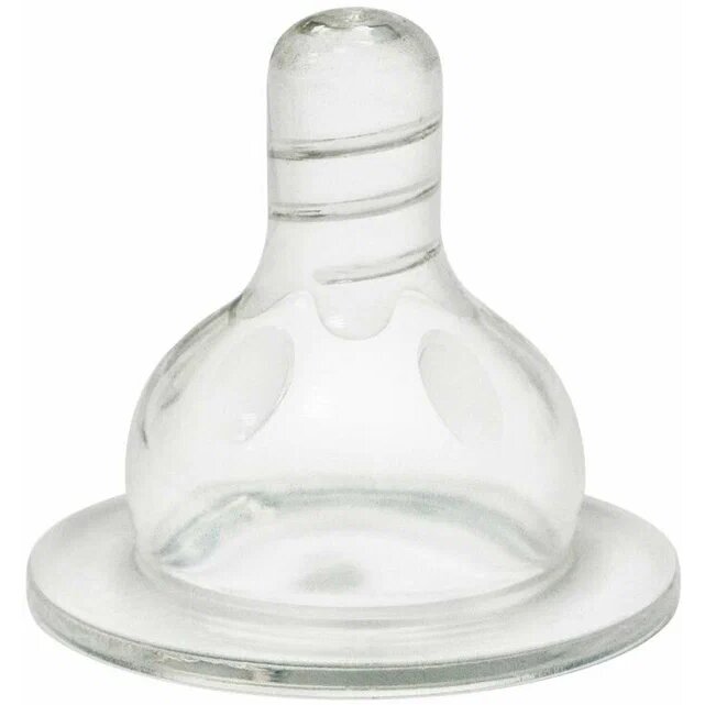 Соска Мой Малыш арт.12334 для молочных продуктов силиконовая антиколиковая средний поток с широким горлом р.М