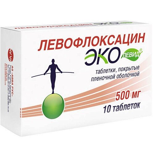 Левофлоксацин Эколевид таблетки 500 мг 10 шт.
