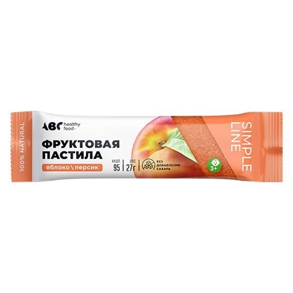 Пастила фруктовая яблоко и персик ABC Healthy Food 27 г