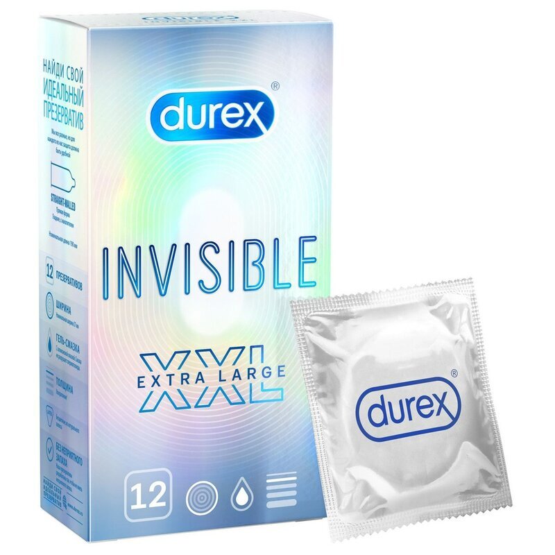 Презервативы Durex Invisible XXL 12 шт.