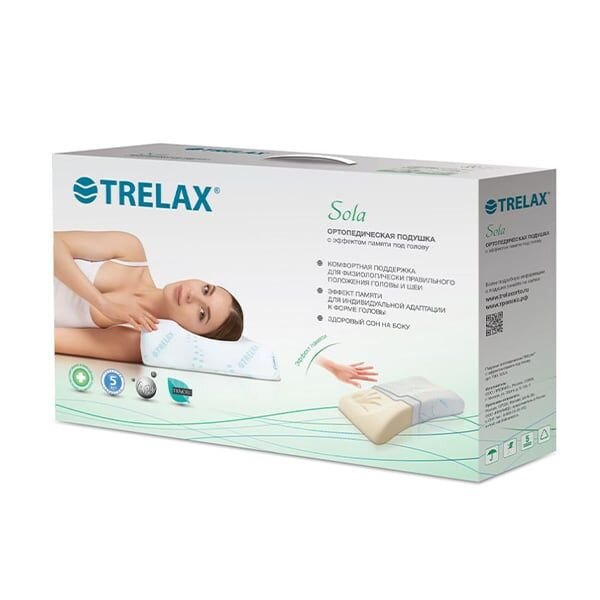 Подушка Trelax с эффектом памяти молочный размер s п30 sola