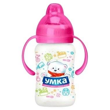 Поильник Умка с силиконовым носиком с 6 мес розовый 270 мл