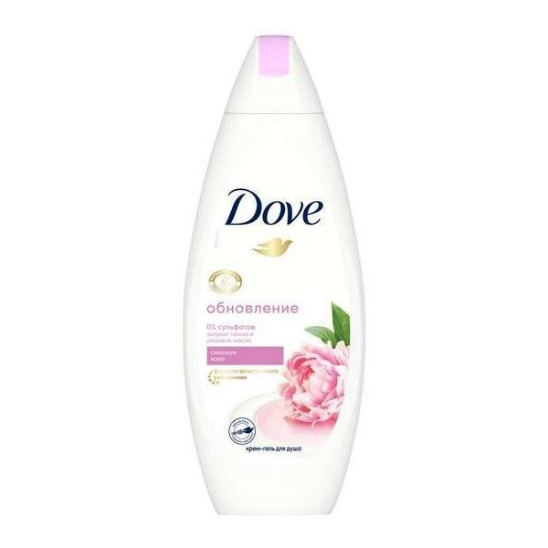 Крем-гель для душа бессульфатный обновление Сливочная ваниль и пион с розовым маслом Dove/Дав 250 мл
