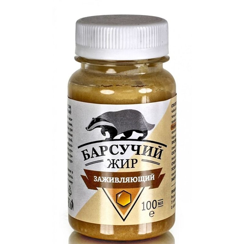 Барсучий жир с медом и мумиё Заживляющий 100 мл