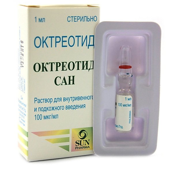 Октреотид Сан 100 мкг/мл ампулы 1 мл 1 шт. раствор для внутривенно и подкожного введения