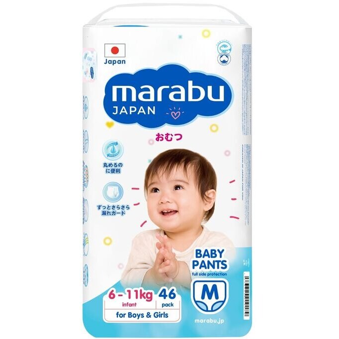 Подгузники-трусики Marabu размер М 6-11 кг 46 шт.