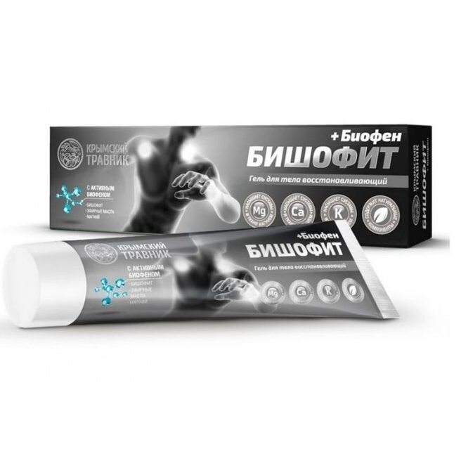 Гель для тела Крымский травник Бишофит+биофен восстанавливающий 100 мл