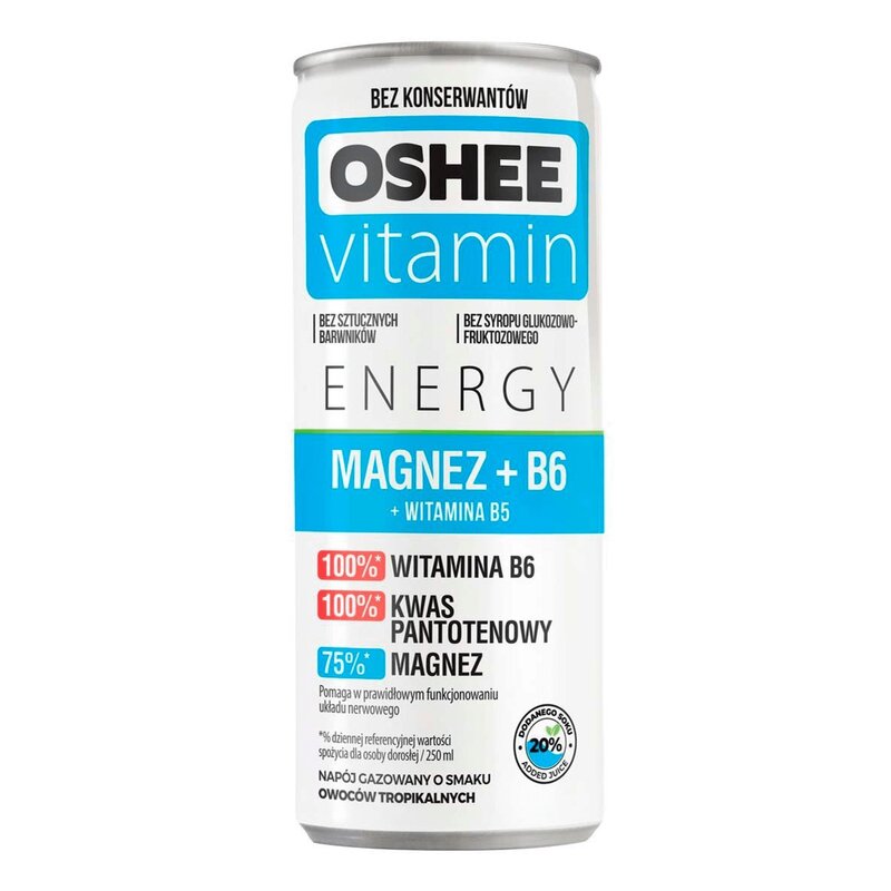 Напиток газированный Oshee Vitamin Energy Magnez+B6 Фрукты 250 мл