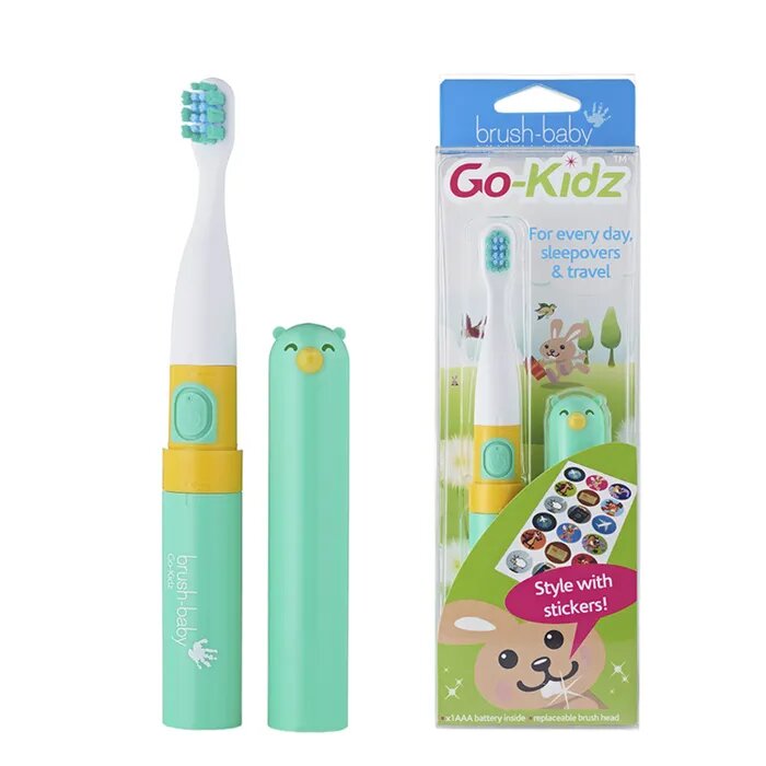 Зубная щетка электрическая для детей от 3 лет Brush-baby go-kidz бирюзовая brb120