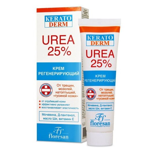 Кератодерм Floresan крем от трещин/мозолей/натоптышей 25% мочевины 100 мл