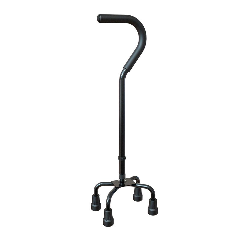 Трость опорная Аверсус 22/4Н алюминевый сплав регулируемая высота 4-опорная низкое основание