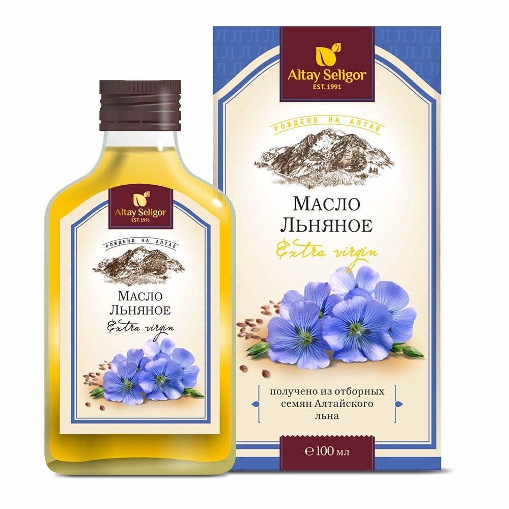 Масло льняное Алтай Селигор стекло 100 мл