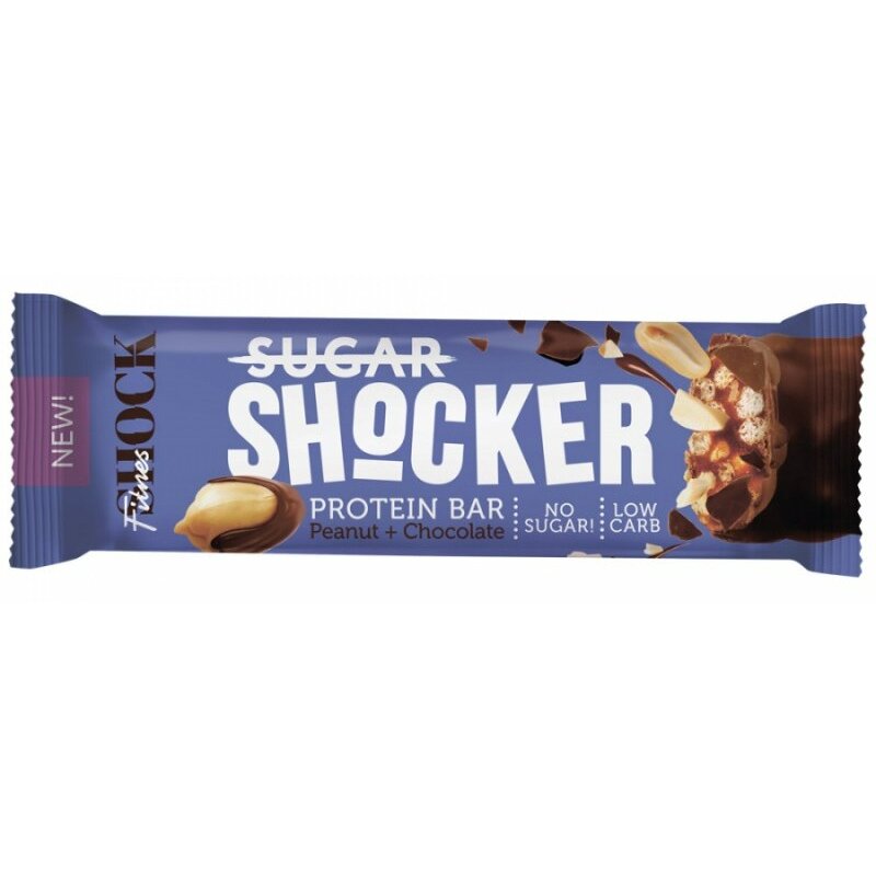 Батончик FitnesSHOCK Shocker глазированный арахис-шоколад б/сахара 35 г 1 шт.
