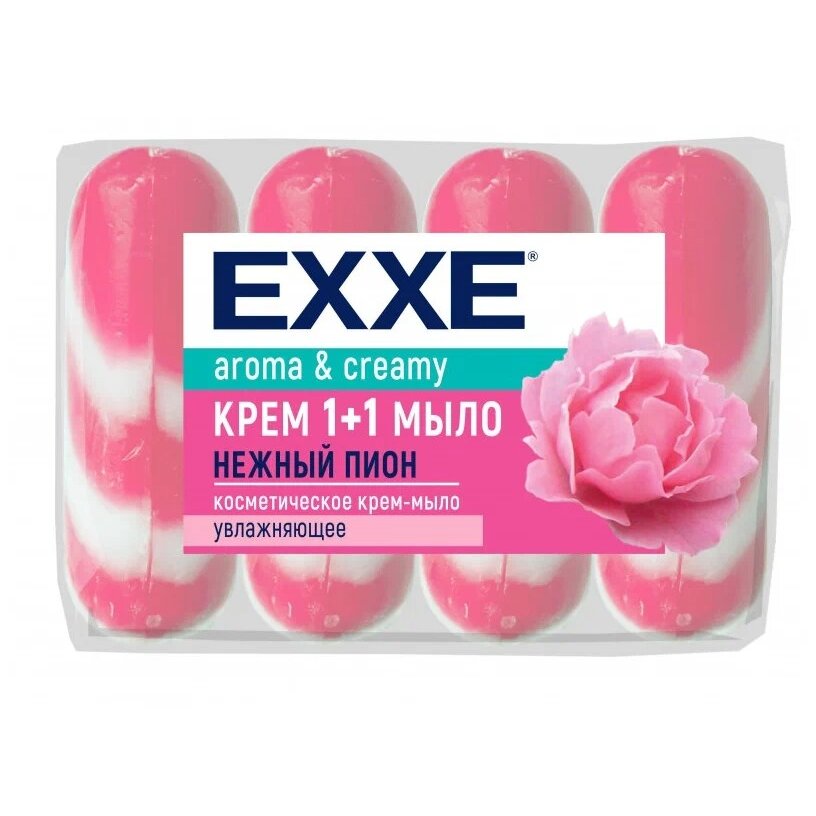 Крем-мыло Exxe нежный пион 1+1 90 г x4
