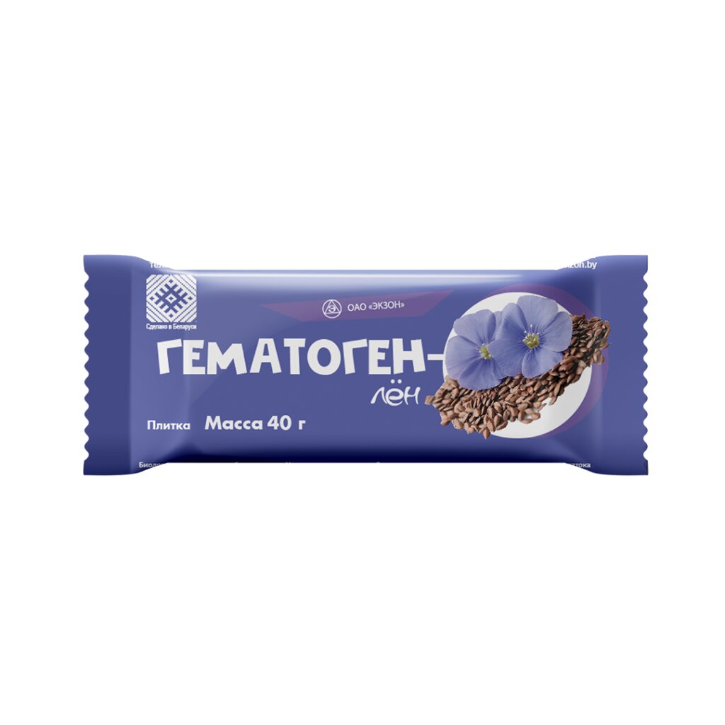 Гематоген-лен плитка 40г