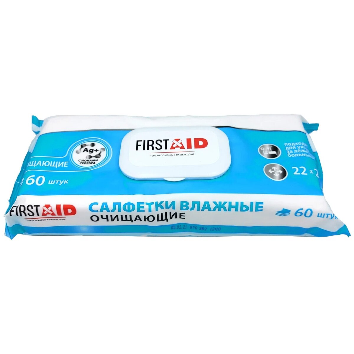 Салфетки влажные  First Aid очищающие 60 шт.