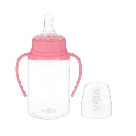 Бутылочка Mum&Baby с ручками 0+ розовая 150 мл