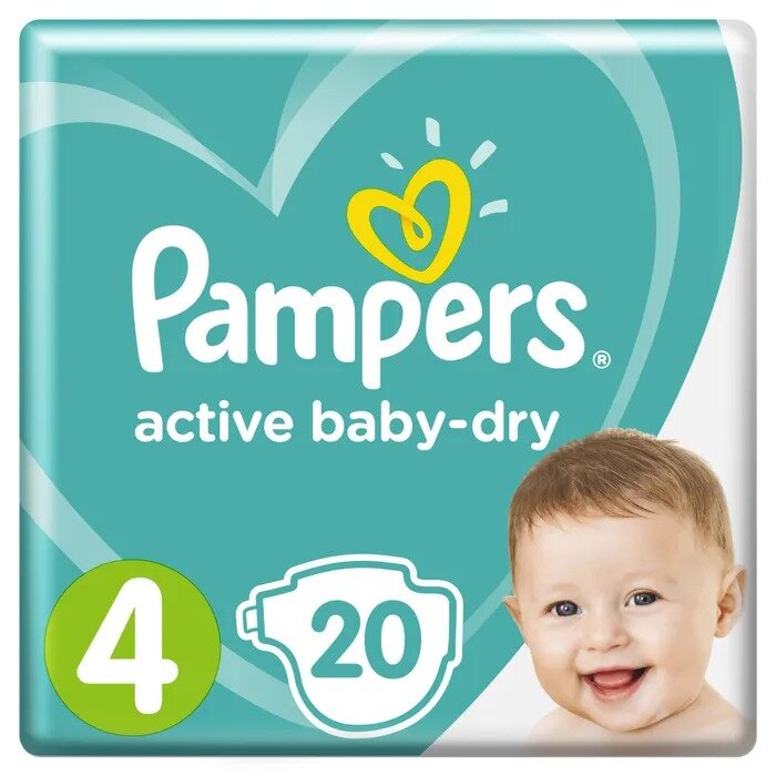 Подгузники Pampers Active Baby Dry размер 3 9-14 кг 20 шт.