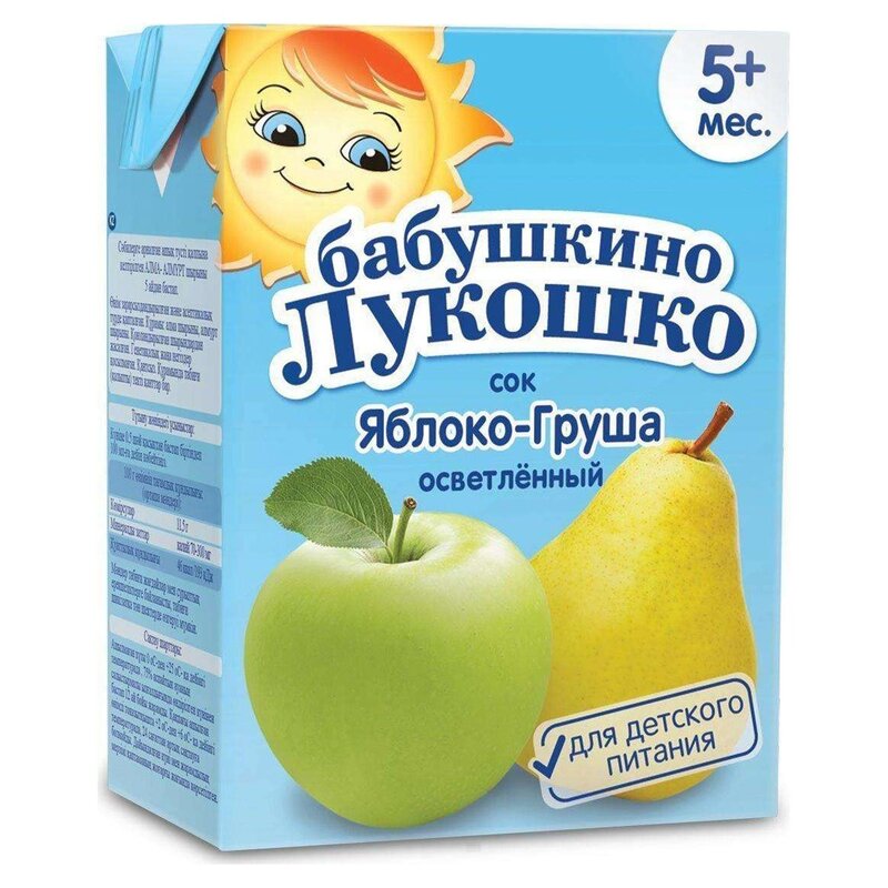Сок Бабушкино Лукошко яблоко-груша с 5 мес. 200 мл