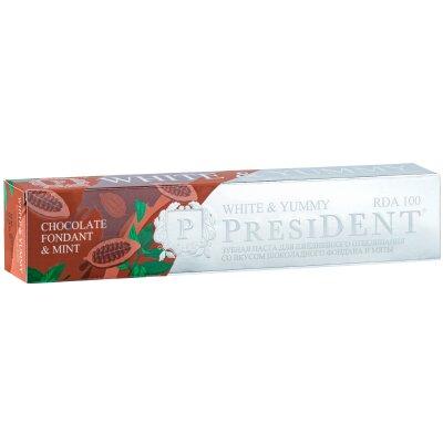 Зубная паста President White & Yummy Шоколадный фондан с мятой 75 г