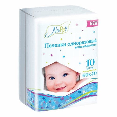 Простыни детские одноразовые Ангелина Nappy 60х40 см 10 шт.