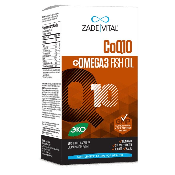 Заде Витал (Zade Vital) Коэнзим Q10 и рыбий жир капсулы 30 шт.