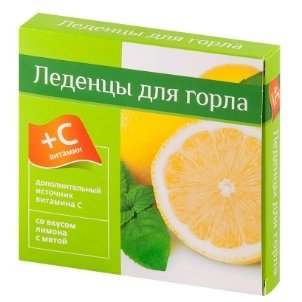 Леденцы для горла PL с витамином С со вкусом Лимон-Мята 9 шт.