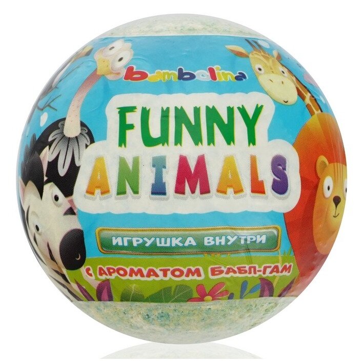 Бурлящий шар для ванны Bambolina с игрушкой Бабл Гам 130 г
