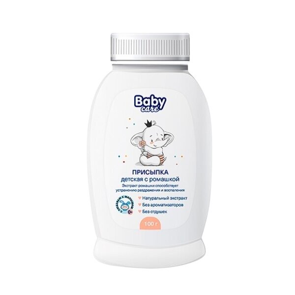 Присыпка детская Baby Care с экстрактом ромашки 100 г