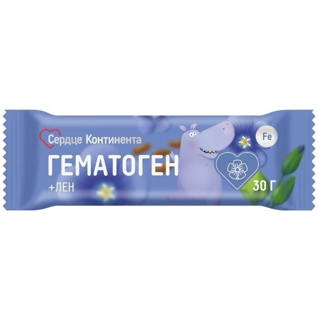 Гематоген Сердце Континента лен детский 30 г