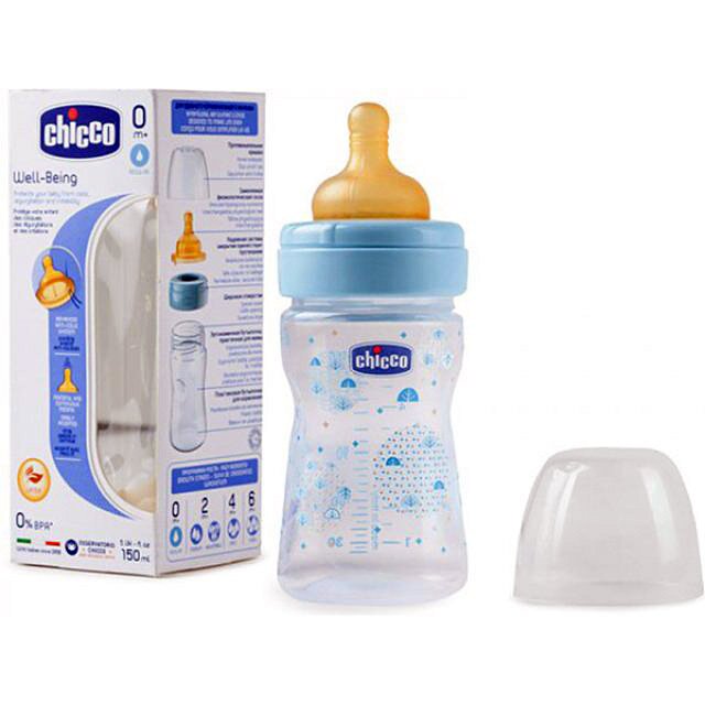 Chicco бутылочка Well-Being Boy латекс соска 150мл +0мес 310205001 1 шт.