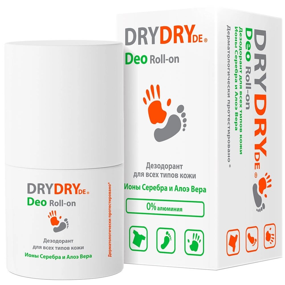 Дезодорант Dry Dry De Deo Roll-on для всех типов кожи с серебром и алоэ вера 50 мл