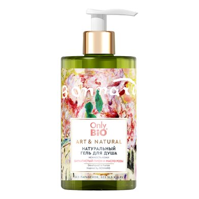 Натуральный гель для душа Онли Био Нежность кожи Бархатистый пион и масло розы 420 мл