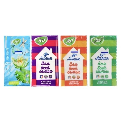 Платочки бумажные Лилия Лето 2-слойные 10 шт.