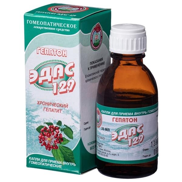 Гепатон Эдас-129 капли для приема внутрь 100 доз 25 мл