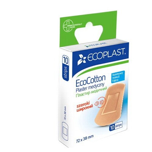 Пластырь Ecoplast медицинский тканый ecocotton 72x38мм 10 шт.