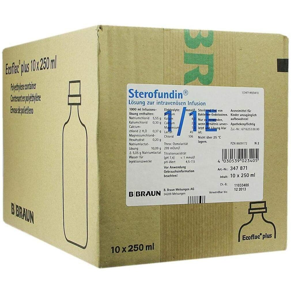 Стерофундин изотонический раствор для инфузий флакон 250 мл 10 шт.