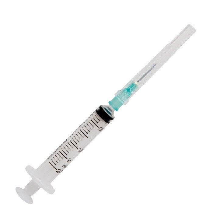 Шприц Кometaline 3-х компонентный с иглой луер 23g 0.6х25мм 2 мл 1 шт.