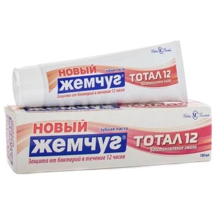Зубная паста Новый Жемчуг Тотал 12 для восстановления эмали 100 мл
