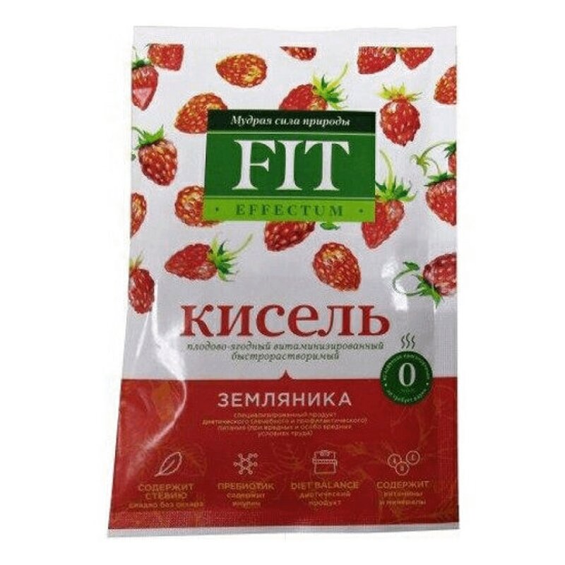 Кисель витаминизированный Fit Effectum плодово-ягодный земляника 30 г